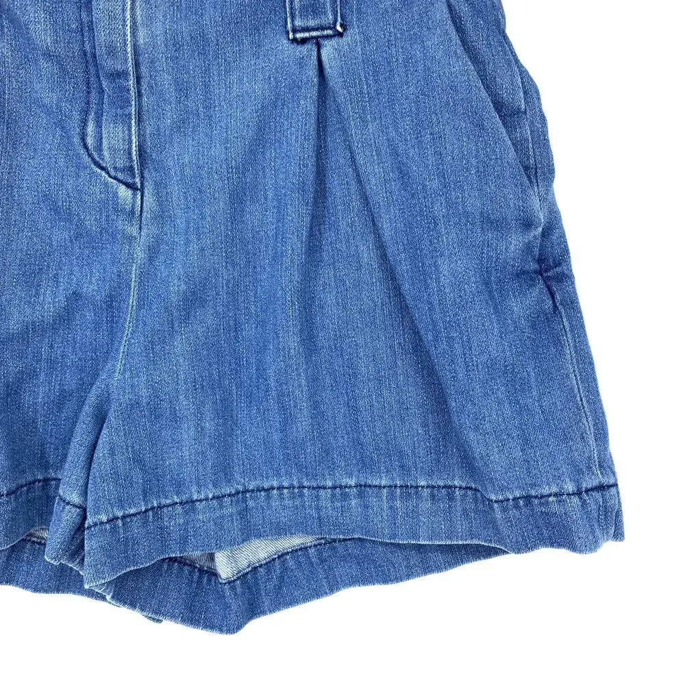 L'Agence Hillary Paperbag Waist Shorts Womens Size 26 Blue Denim *MISSING BELT